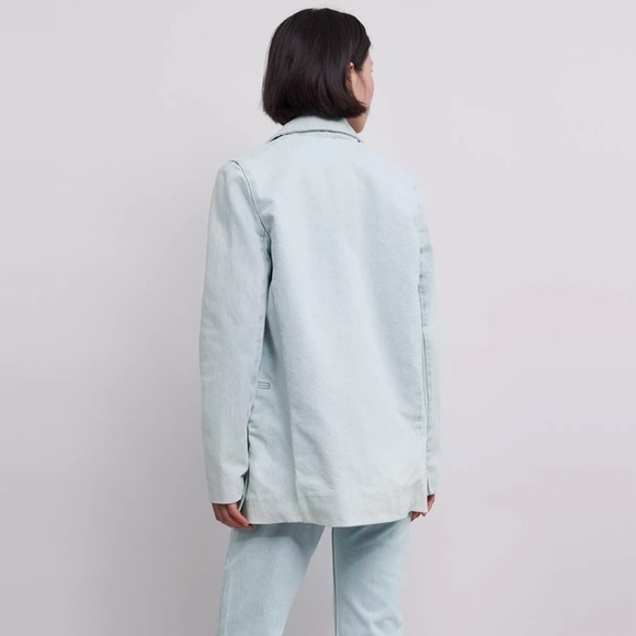 Levi’s NWT Light Blue Denim Winter Sport Coat Double Breasted Blazer Size Small - Picture 2 of 14